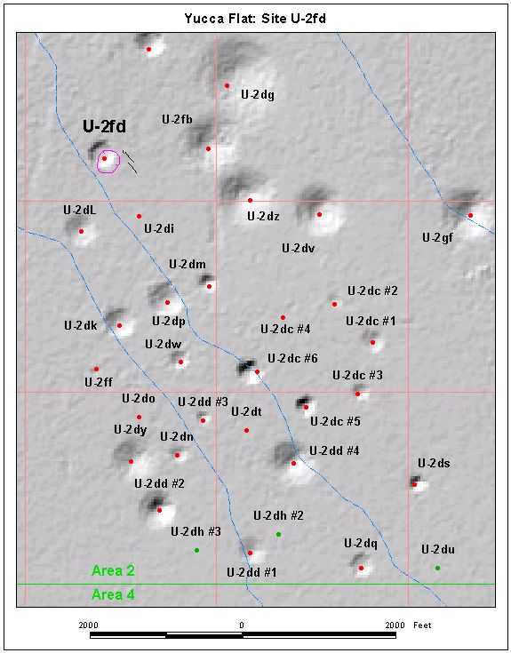 Surface Effects Map of Site U-2fd