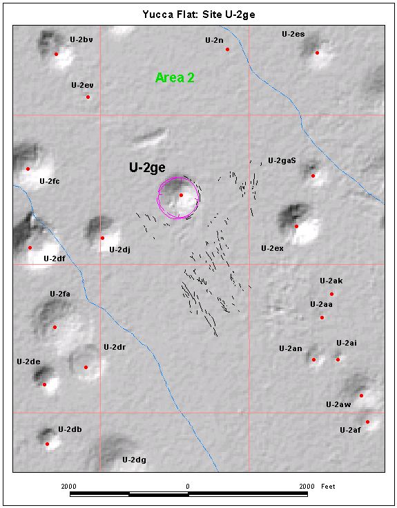 Surface Effects Map of Site U-2ge