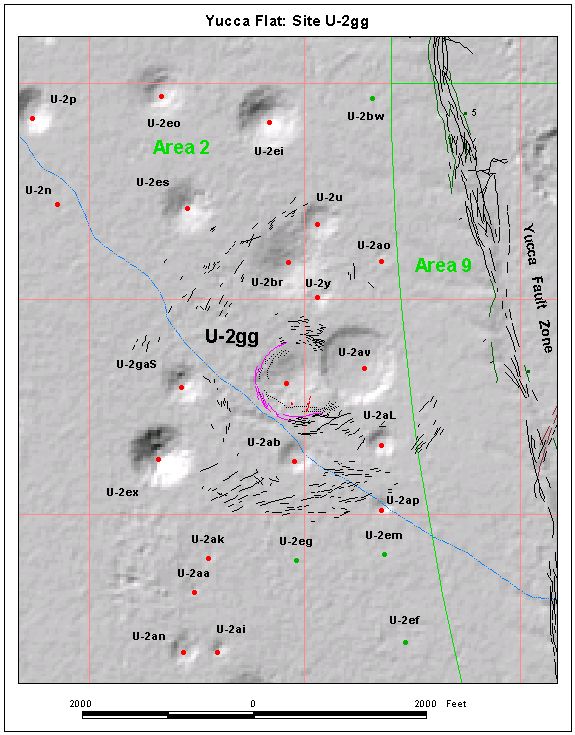Surface Effects Map of Site U-2gg