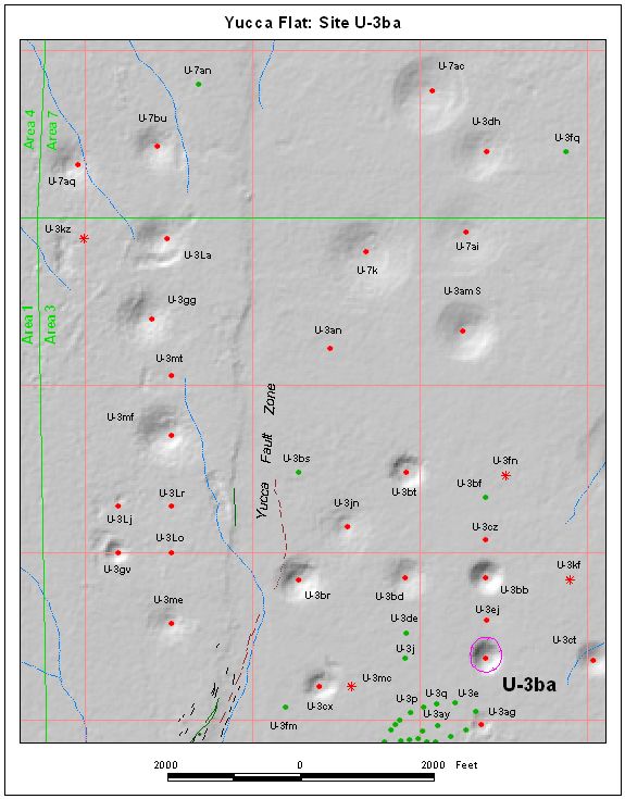 Surface Effects Map of Site U-3ba