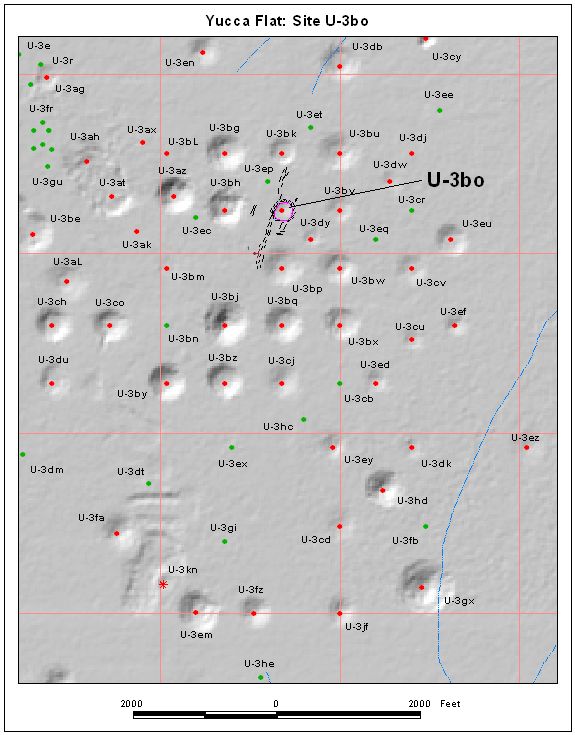 Surface Effects Map of Site U-3bo
