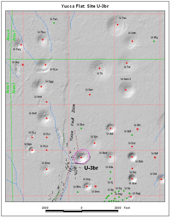 Surface Effects Map of Site U-3br
