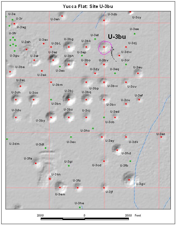 Surface Effects Map of Site U-3bu