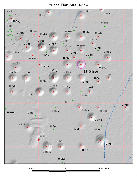 Surface Effects Map of Site U-3bw