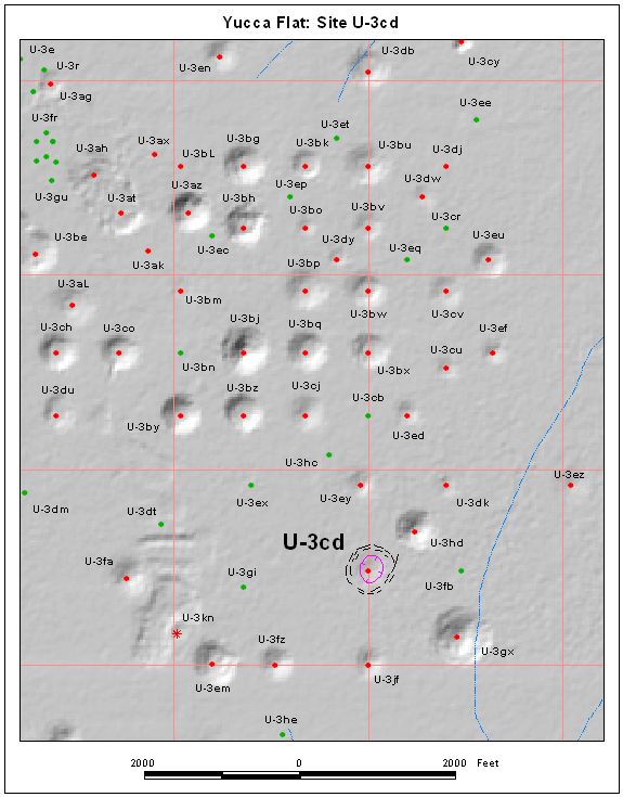 Surface Effects Map of Site U-3cd