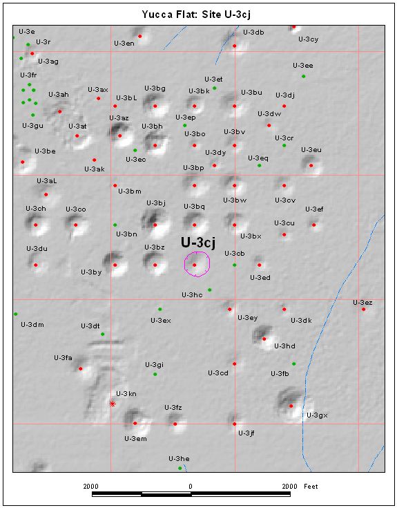 Surface Effects Map of Site U-3cj
