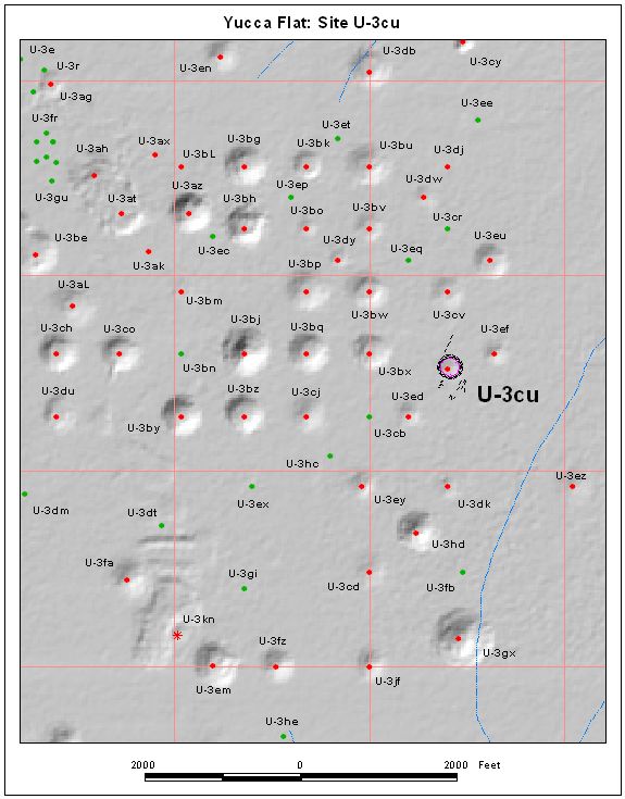 Surface Effects Map of Site U-3cu