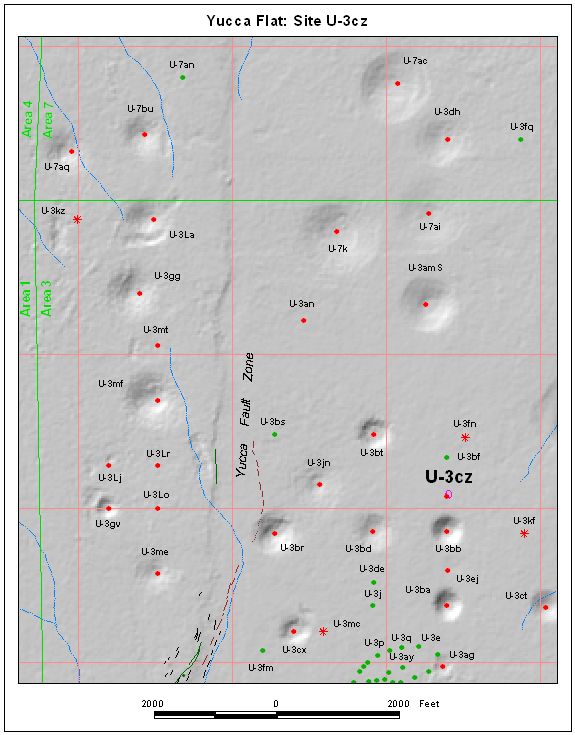 Surface Effects Map of Site U-3cz