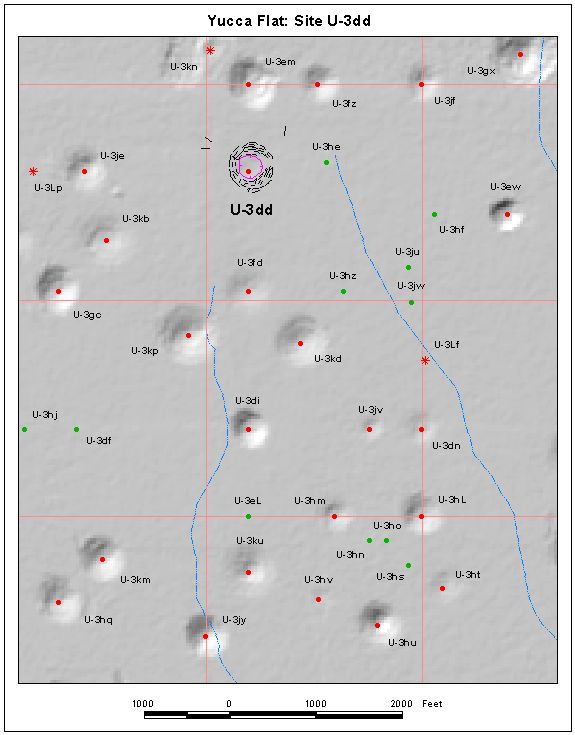 Surface Effects Map of Site U-3dd