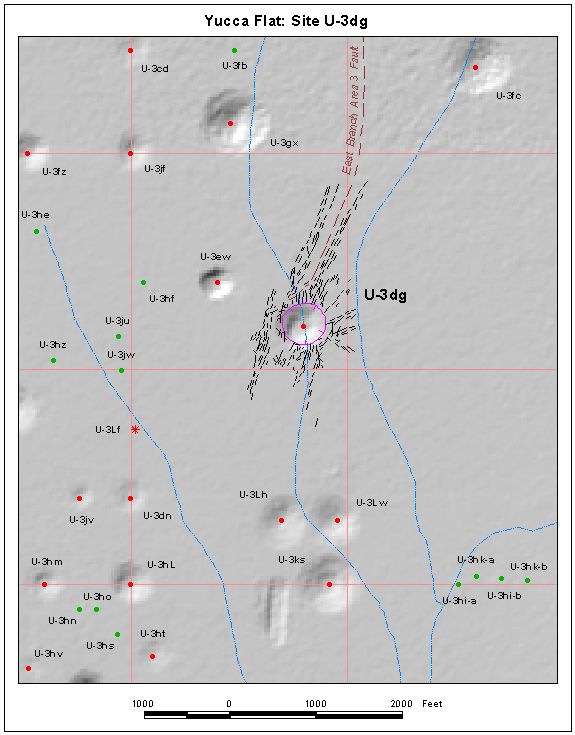 Surface Effects Map of Site U-3dg