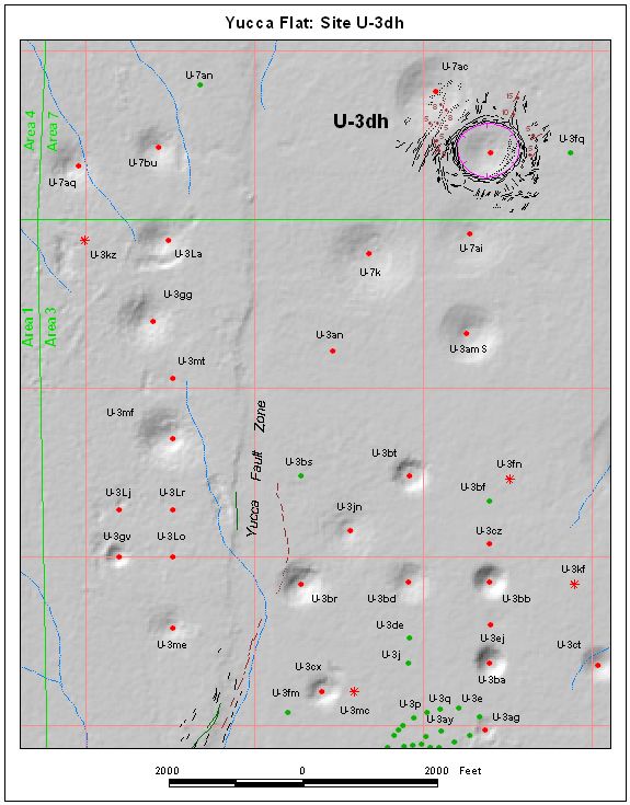 Surface Effects Map of Site U-3dh