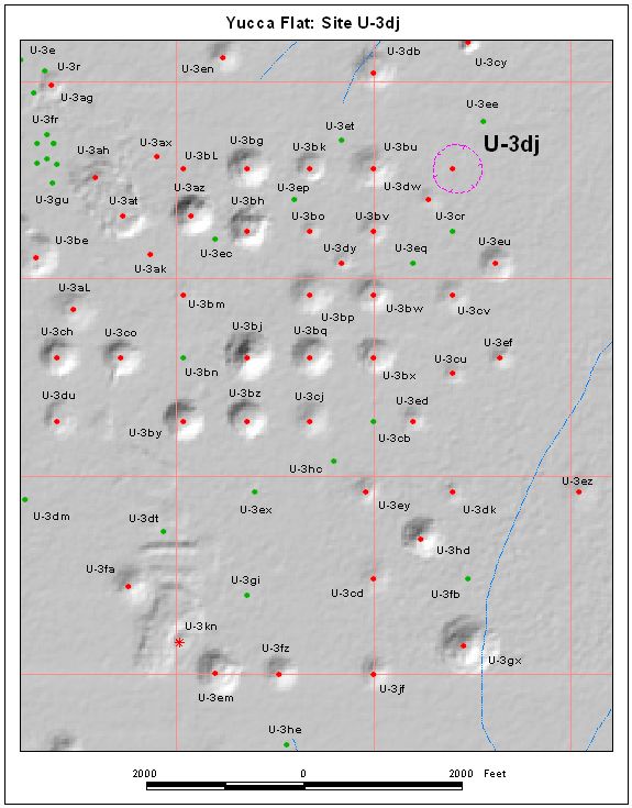 Surface Effects Map of Site U-3dj