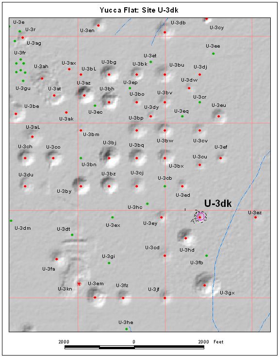 Surface Effects Map of Site U-3dk