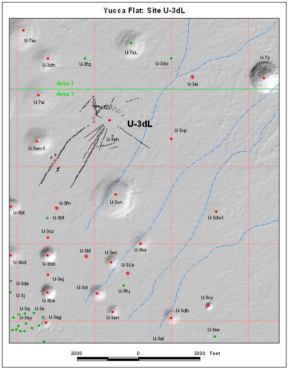 Surface Effects Map of Site U-3dL