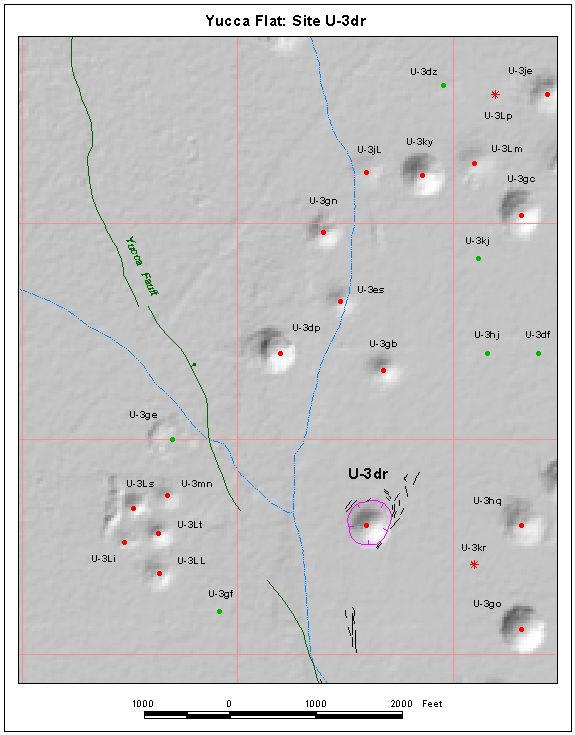 Surface Effects Map of Site U-3dr