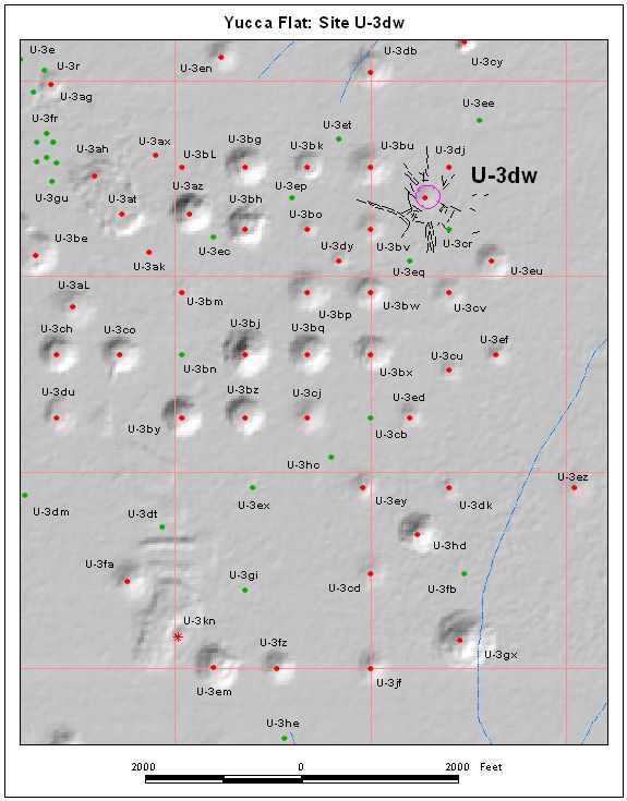 Surface Effects Map of Site U-3dw