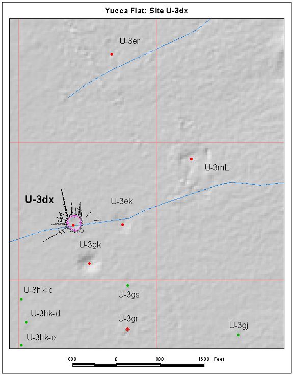 Surface Effects Map of Site U-3dx