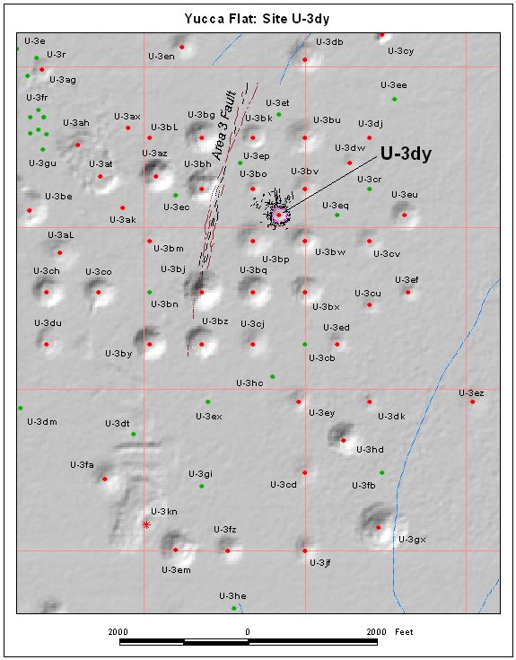 Surface Effects Map of Site U-3dy
