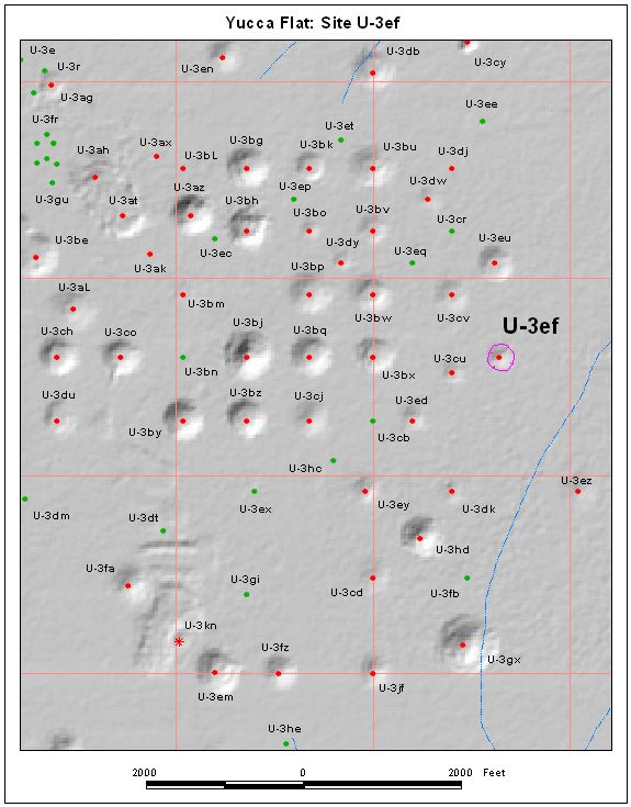Surface Effects Map of Site U-3ef