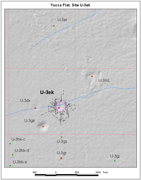 Surface Effects Map of Site U-3ek
