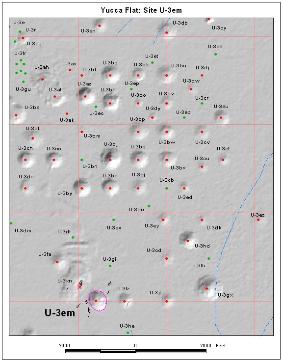 Surface Effects Map of Site U-3em