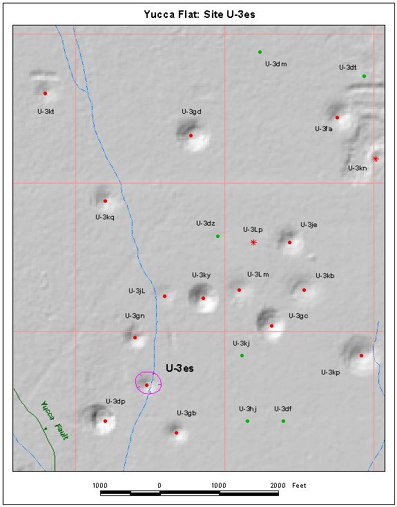 Surface Effects Map of Site U-3es