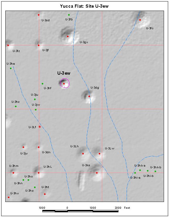 Surface Effects Map of Site U-3ew