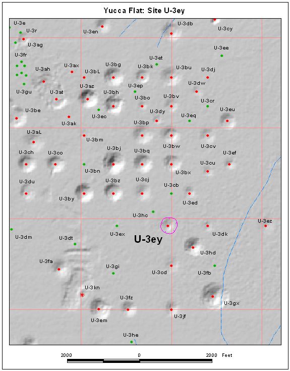 Surface Effects Map of Site U-3ey