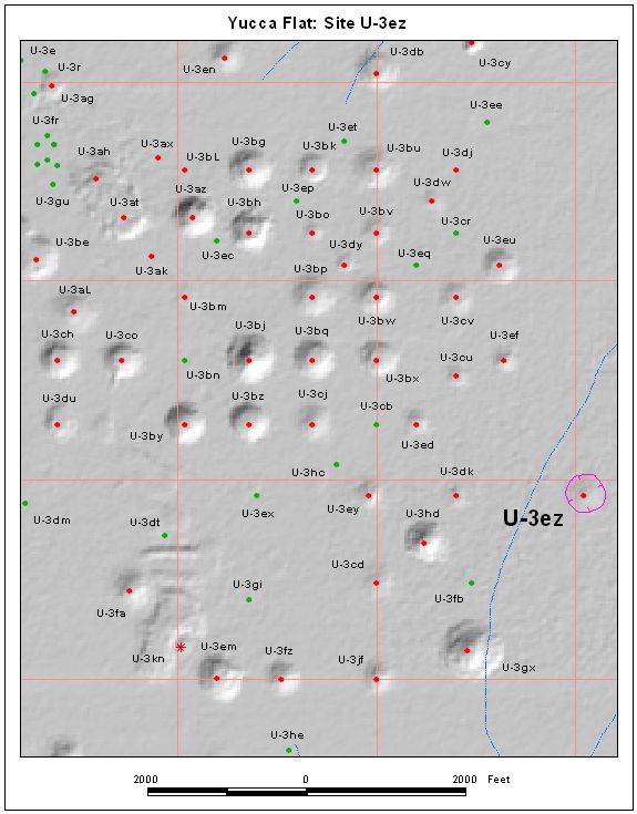 Surface Effects Map of Site U-3ez