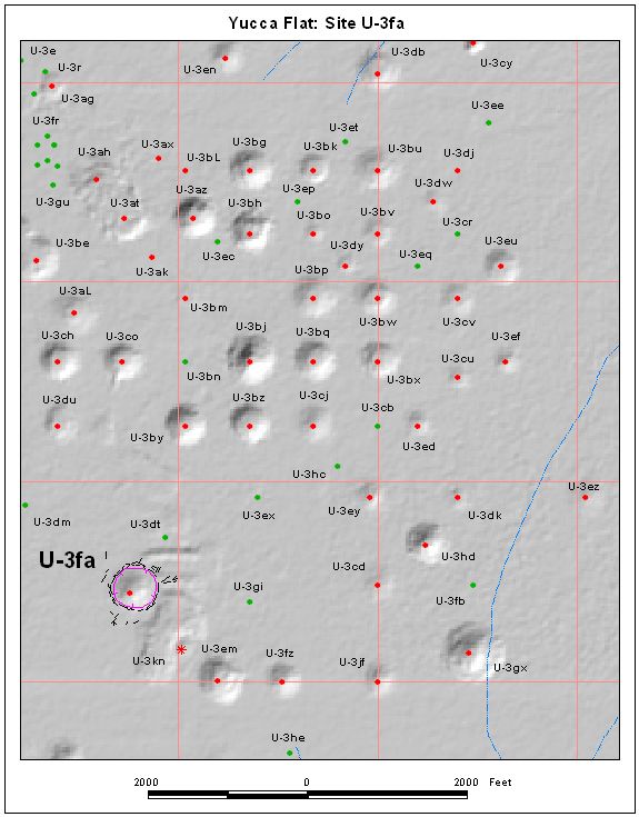 Surface Effects Map of Site U-3fa