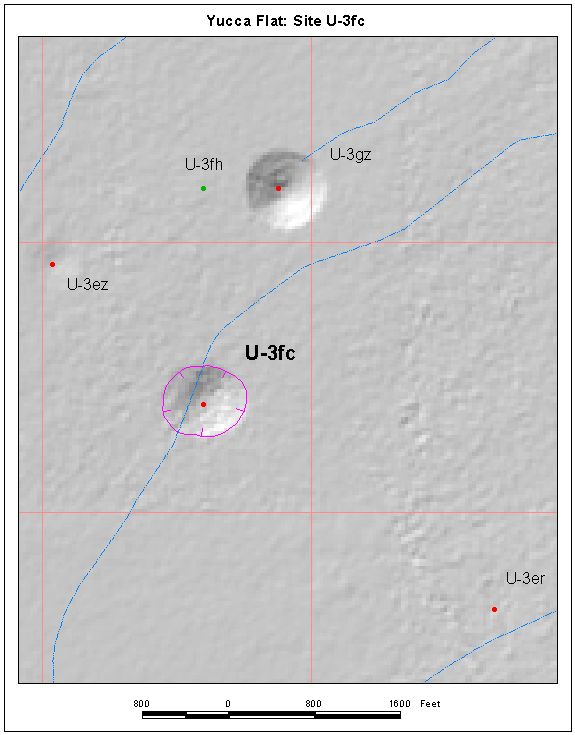 Surface Effects Map of Site U-3fc