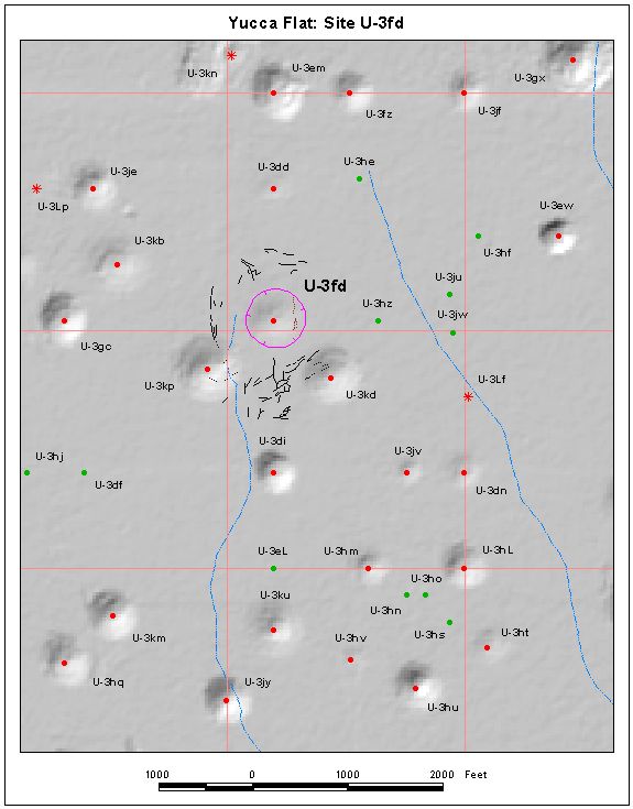 Surface Effects Map of Site U-3fd