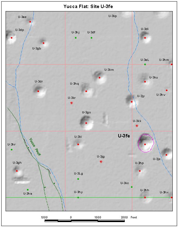 Surface Effects Map of Site U-3fe