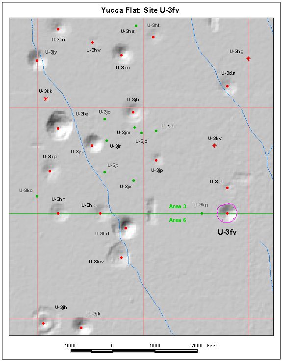 Surface Effects Map of Site U-3fv