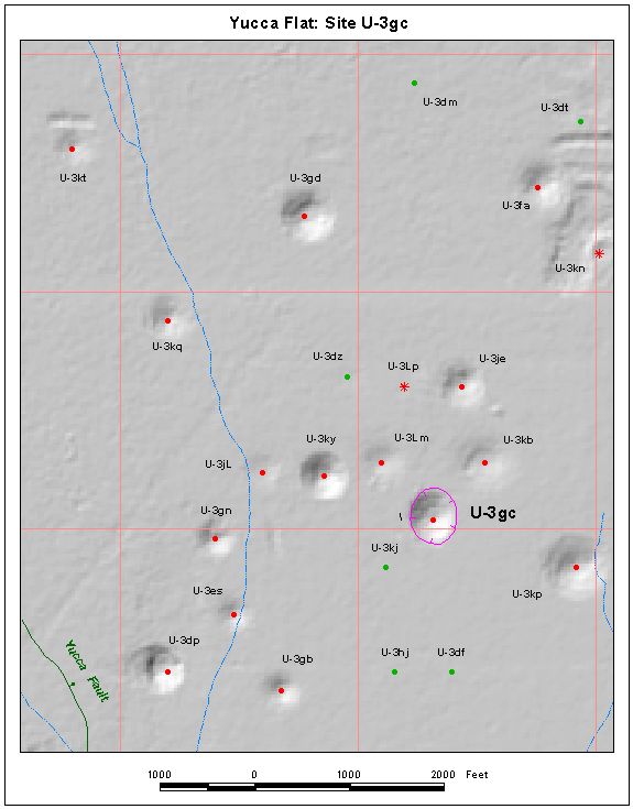 Surface Effects Map of Site U-3gc