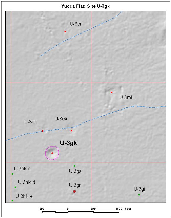 Surface Effects Map of Site U-3gk