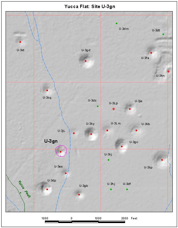 Surface Effects Map of Site U-3gn