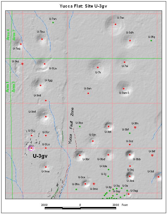 Surface Effects Map of Site U-3gv