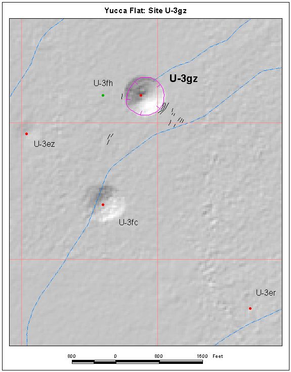 Surface Effects Map of Site U-3gz