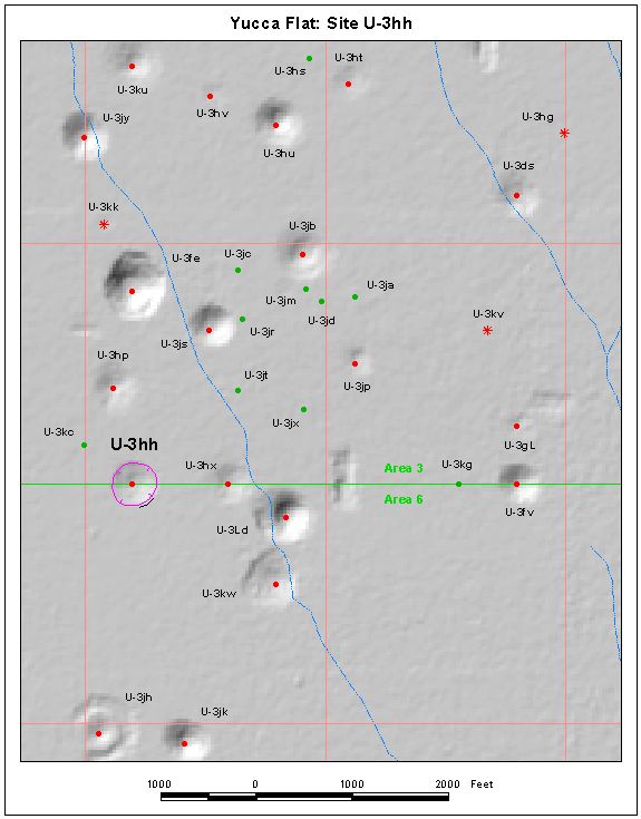 Surface Effects Map of Site U-3hh