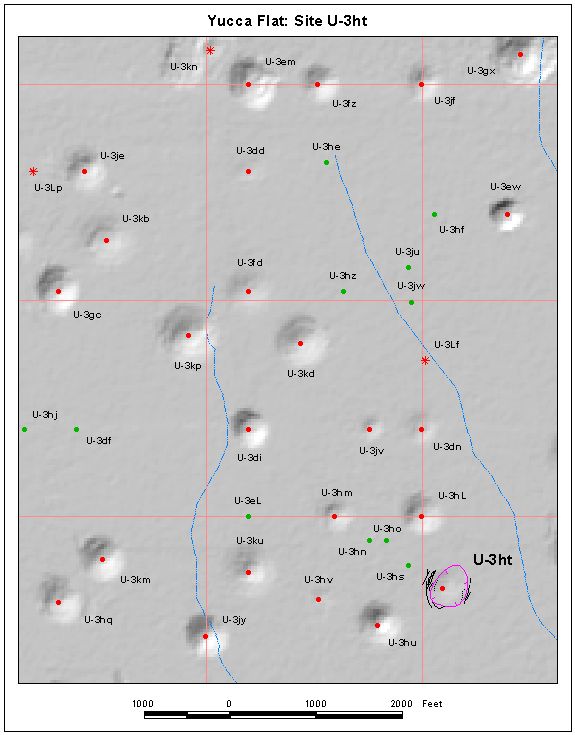Surface Effects Map of Site U-3ht