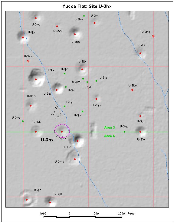 Surface Effects Map of Site U-3hx