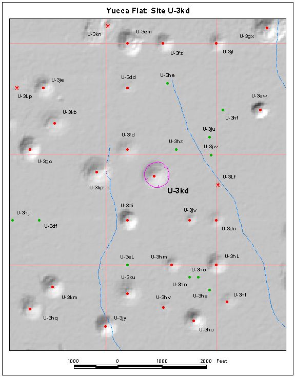 Surface Effects Map of Site U-3kd