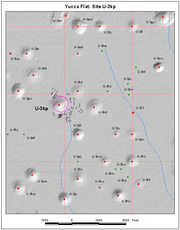Surface Effects Map of Site U-3kp