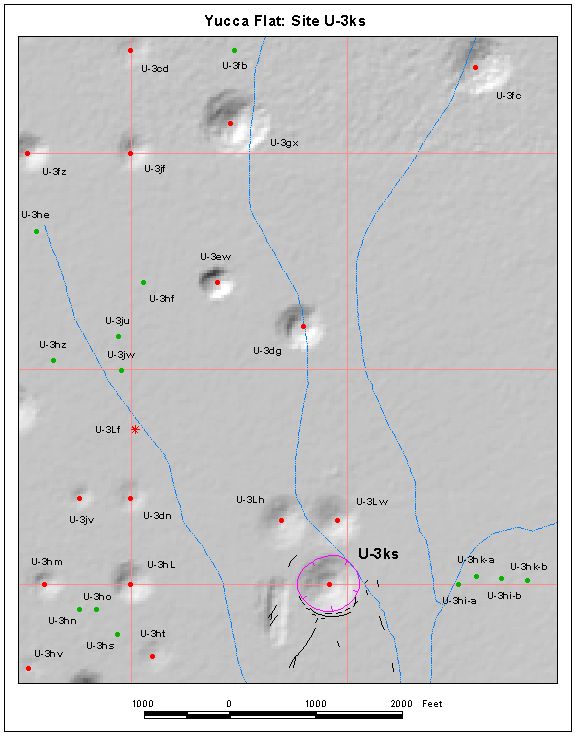 Surface Effects Map of Site U-3ks