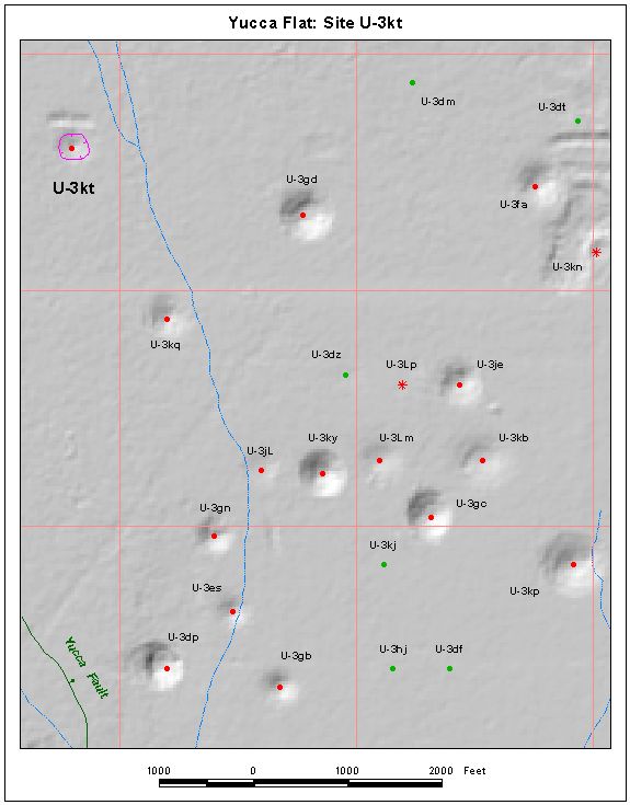 Surface Effects Map of Site U-3kt