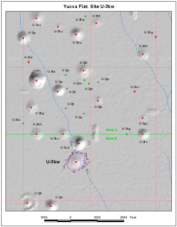 Surface Effects Map of Site U-3kw