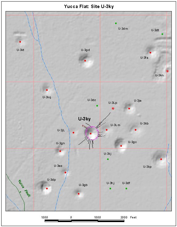 Surface Effects Map of Site U-3ky