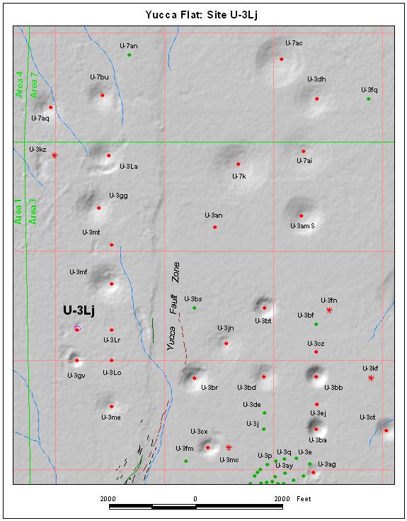 Surface Effects Map of Site U-3Lj