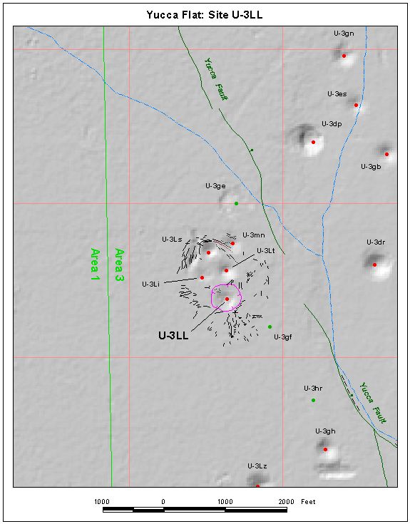 Surface Effects Map of Site U-3LL